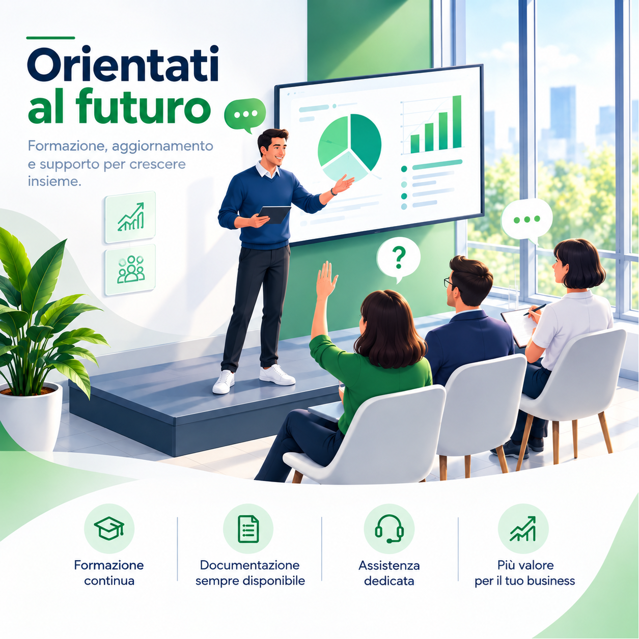 Orientati al futuro. Formazione, aggiornamento e supporto per crescere insieme.